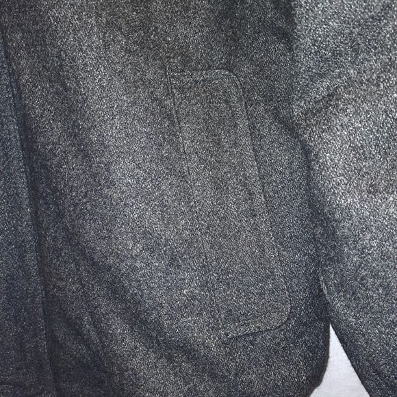 KNIGHTS BRIDGE Dark Grey Wool Full Zip Long Sleeve Coat Size Large - Picture 3 of 14